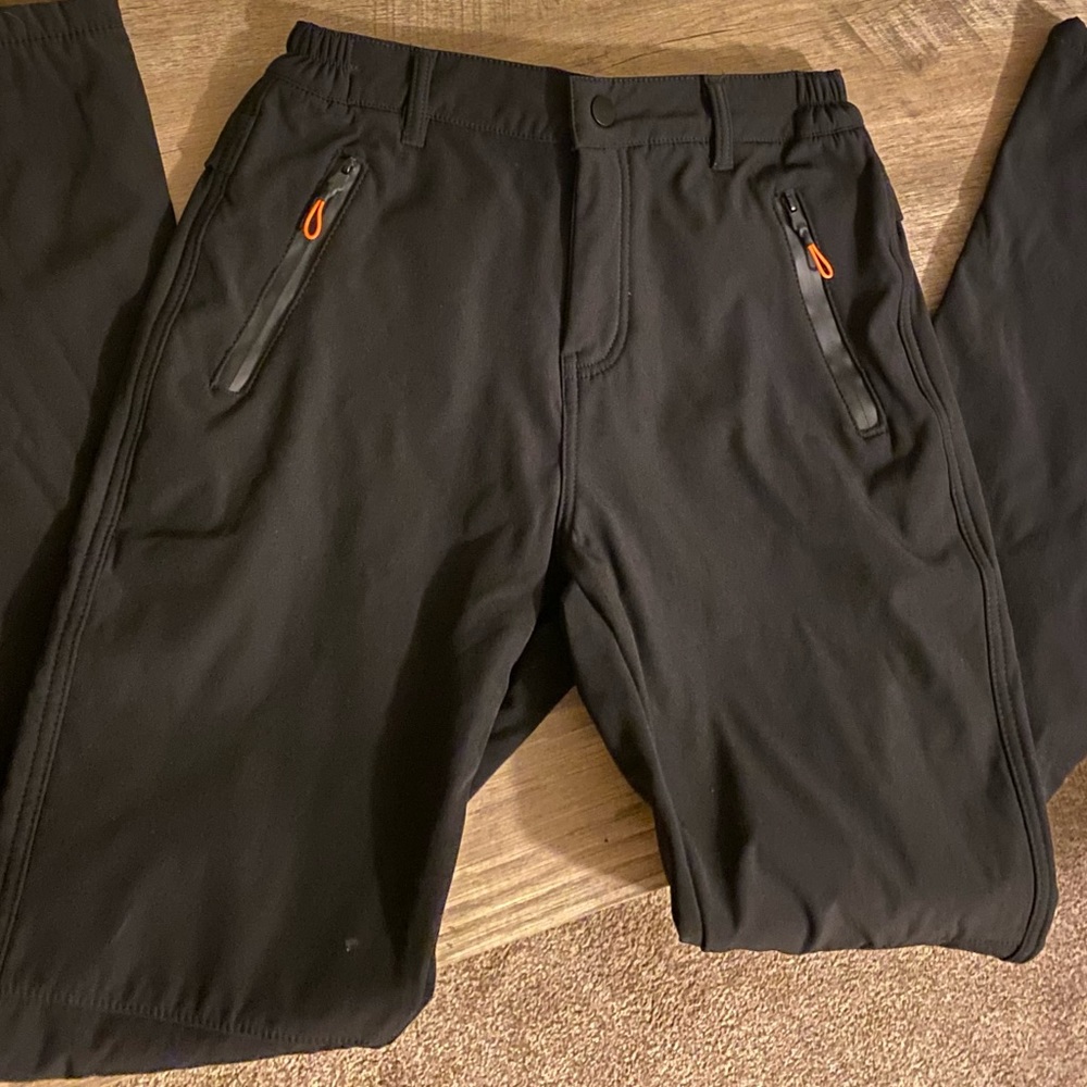 Black Fleece Lined Snow Pants